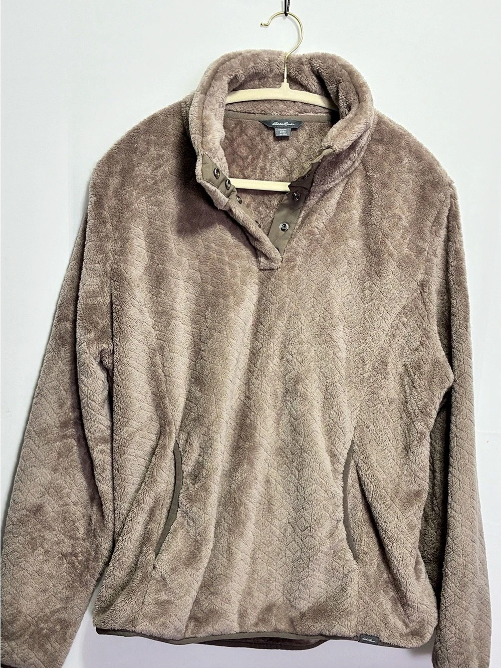Eddie Bauer Brown Fleece Pullover Like New